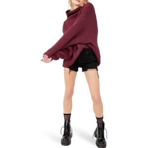 NWT Free People Swim Too Deep Oversized Turtleneck Sweater Size S/P